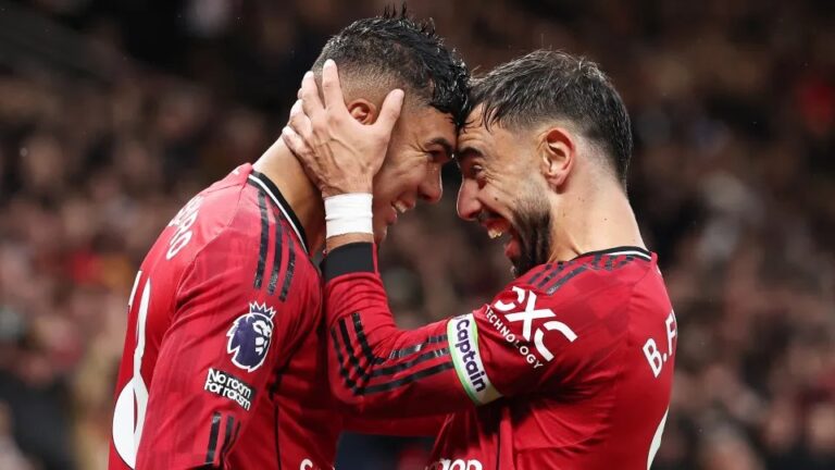 Manchester united players, Casemiro and Bruno Fernandes