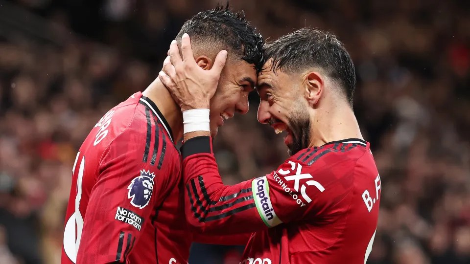 Manchester united players, Casemiro and Bruno Fernandes