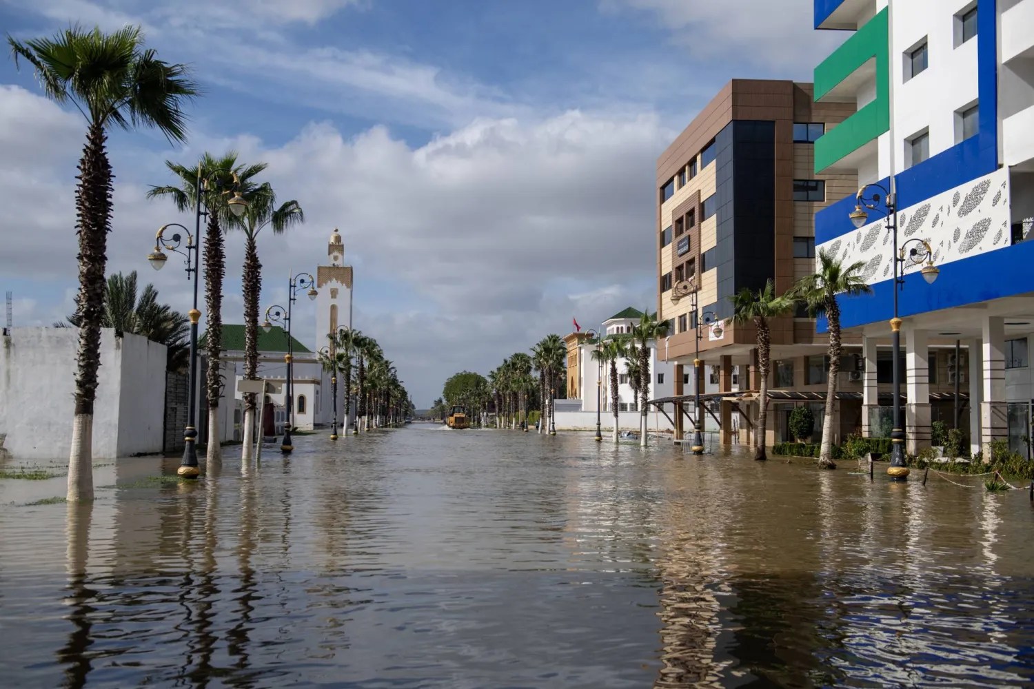 Flooding in Ksar el-Kebir, Morocco, amid ongoing heavy rainfall and rising water levels in the Loukkos River | EPA
