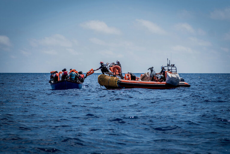 The photo shows migrants and refugees being rescued in the Mediterranean | Flavio Gasperini/UN