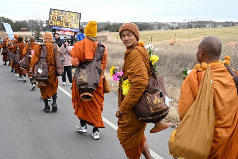 The monks on their way out of Fort Mill, South Carolina. | Peter Zay/Anadolu/Getty Images