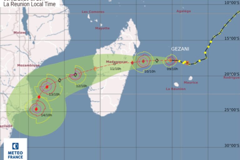 Forecast track of Tropical Storm Gezani Shows its Movement towards Mozambique and Madagascar | Météo-France