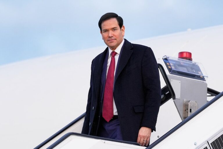 U.S. Secretary of State Marco Rubio arrives for the Munich Security Conference in Munich, Germany, February 13, 2026. Alex Brandon/Pool via REUTERS