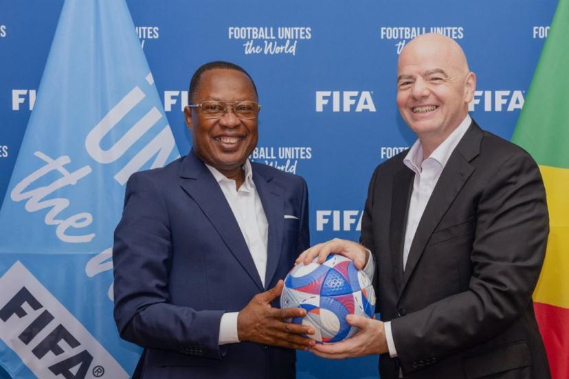 Jean-Guy Blaise Mayolas with FIFA's president Gianni Infantino in 2024 | FIFA