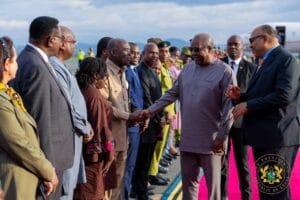 Former President of Ghana John Dramani Mahama arrives in Tanzania to join the 20th anniversary of the African Court on Human and Peoples' Rights as guest of honor.