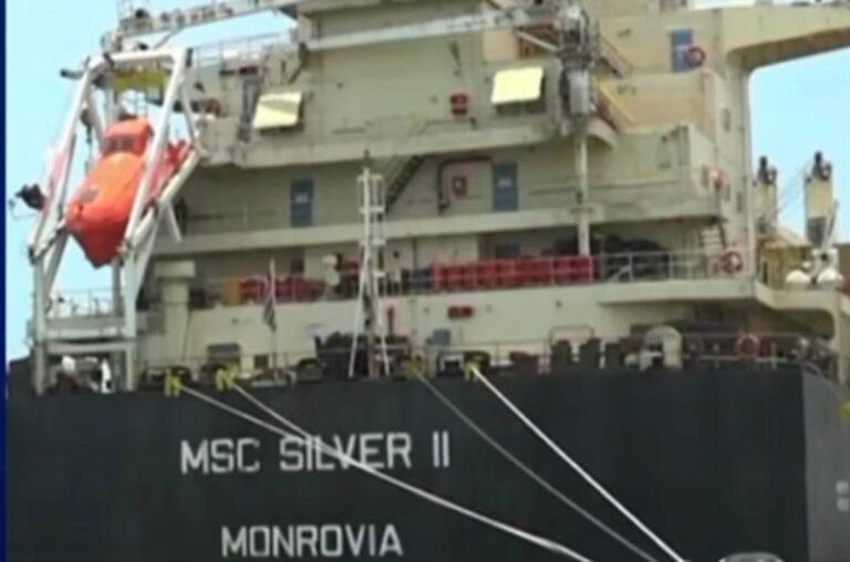 A Car carrier ship from Yokohama initiallly heading Jebel Ali, Dubai docked at Lamu's port