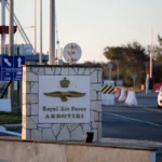 The entrance of RAF Akortiri, a British Base in Cyprus, which was hit by a suspected Iranian-made Drone | REUTERS