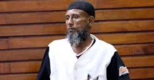 Murad Awadh Mbarak listening to his ruling at The High Court in Mombasa after killing his wife over joining Instagram