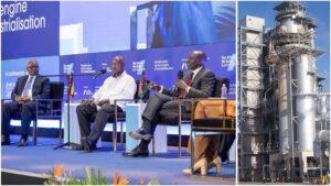 Aliko Dangote speaks during a regional infrastructure meeting as East African leaders discuss plans for a major oil refinery in Tanga.