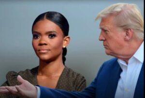 Donald Trump and Candace Owens during a past appearance, as their political relationship has recently broken into a public dispute.
