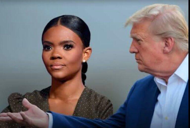 Donald Trump and Candace Owens during a past appearance, as their political relationship has recently broken into a public dispute.