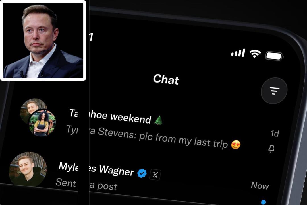 XChat messaging app interface on a smartphone, showing chats and features as users react to its launch and compare it to existing messaging platforms.