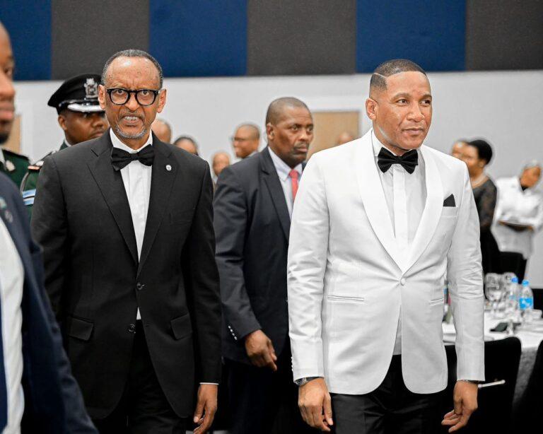 Rwanda president, paul Kagame with Botswana's Predident, Duma Boko