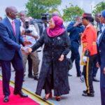 Kenyan President, William Ruto with Tanzanian president, Samia Suluhu Hassan, during his visit to Tanzania
