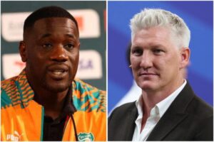 Emerse Fae and Bastian Schweinsteiger